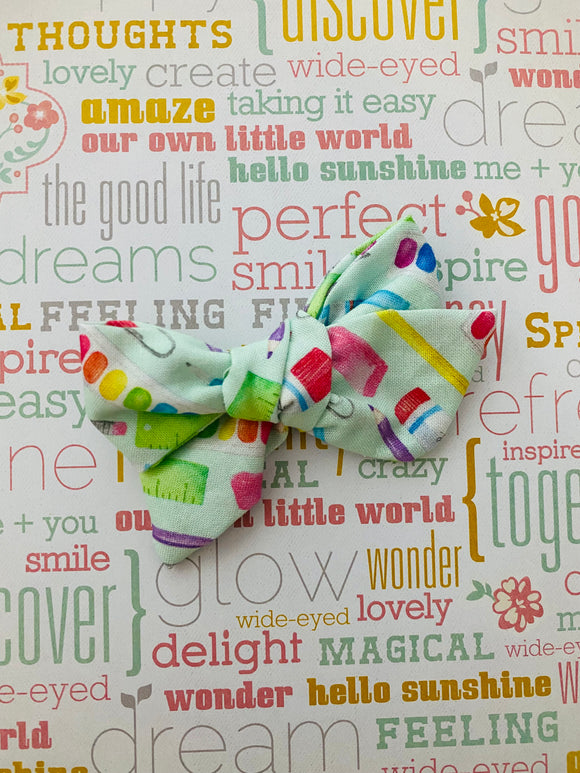 Mint Back to School Bow